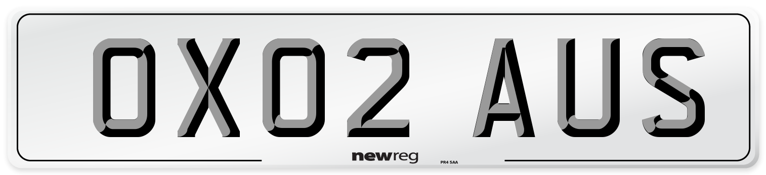 OX02 AUS Number Plate from New Reg